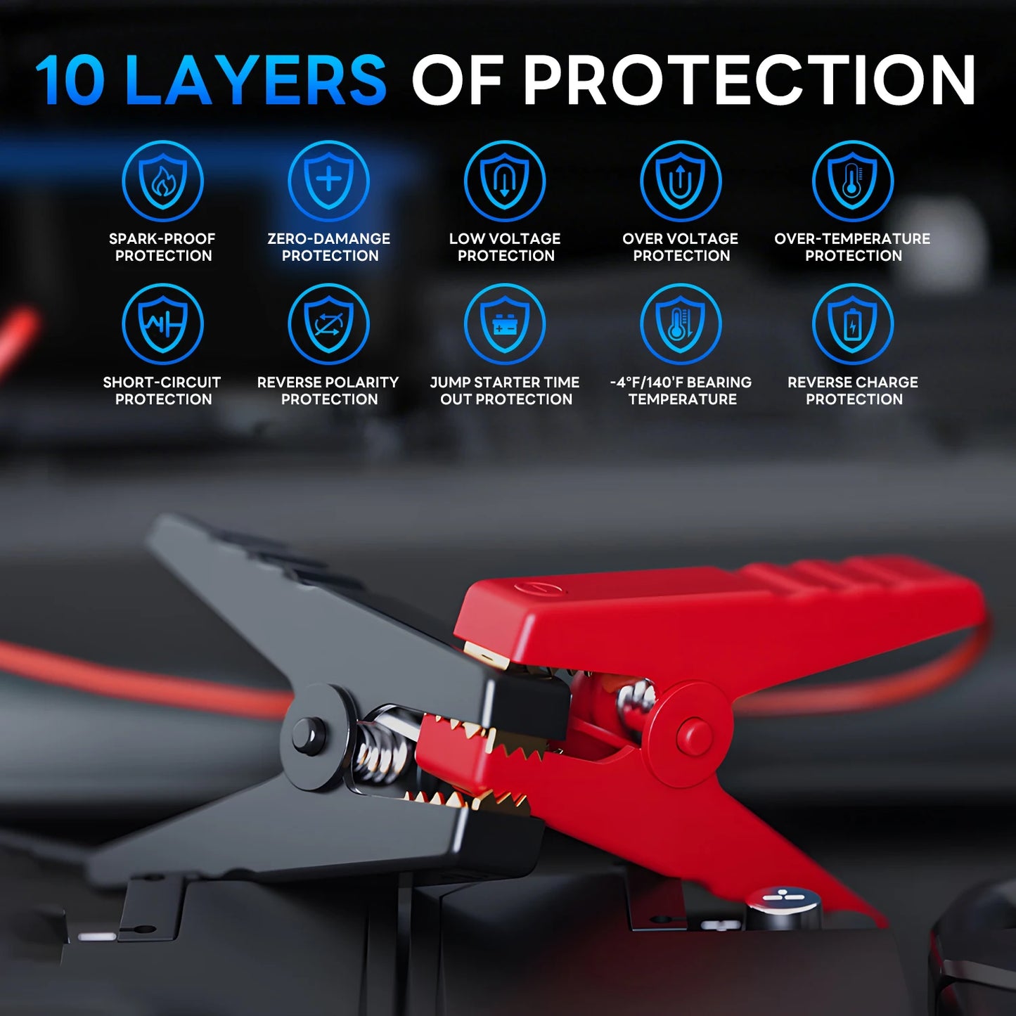 8000A Car Jump Starter With Air Compressor 160 PSI Portable Battery Booster