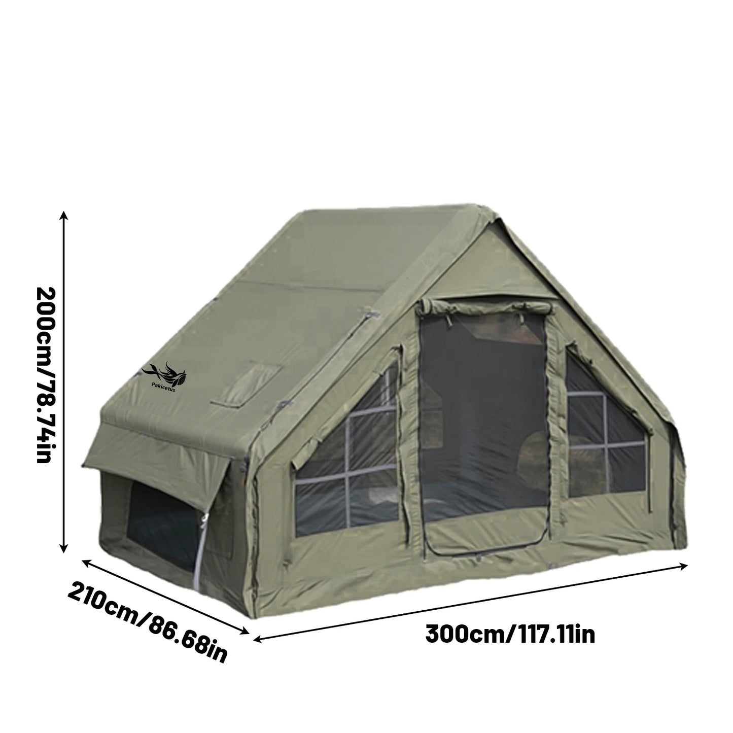 Large Inflatable Camping Tent With Skylight And Breathable Mesh