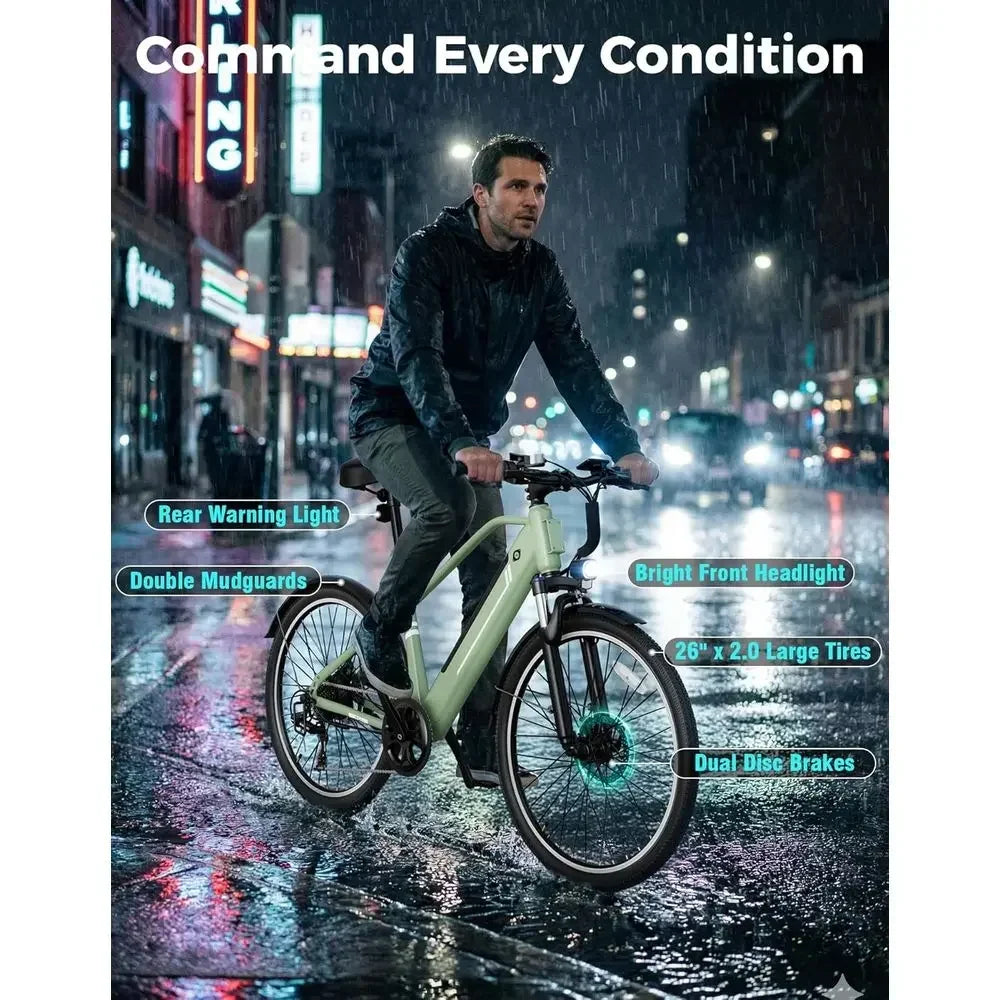Electric Bike 1200W Motor, 28 MPH, 50 Mile Range, 7-Speed