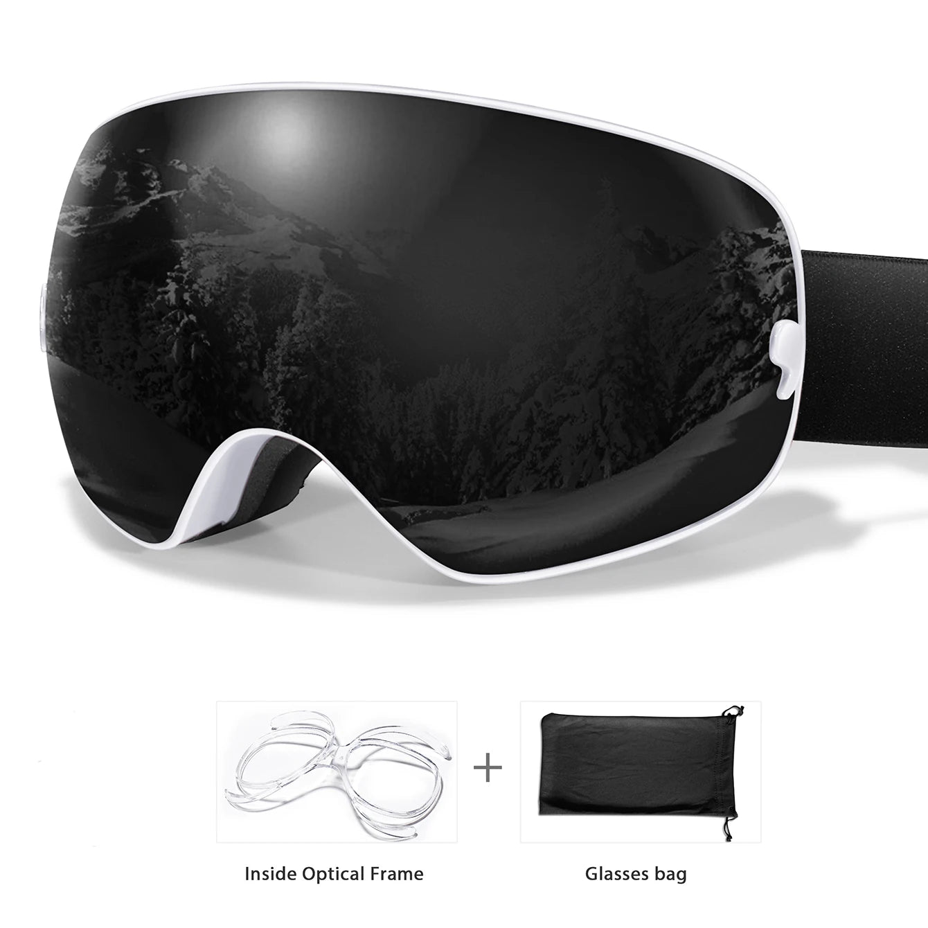 Winter Ski Goggles UV400 Anti Fog Snowboard Eyewear With Bag