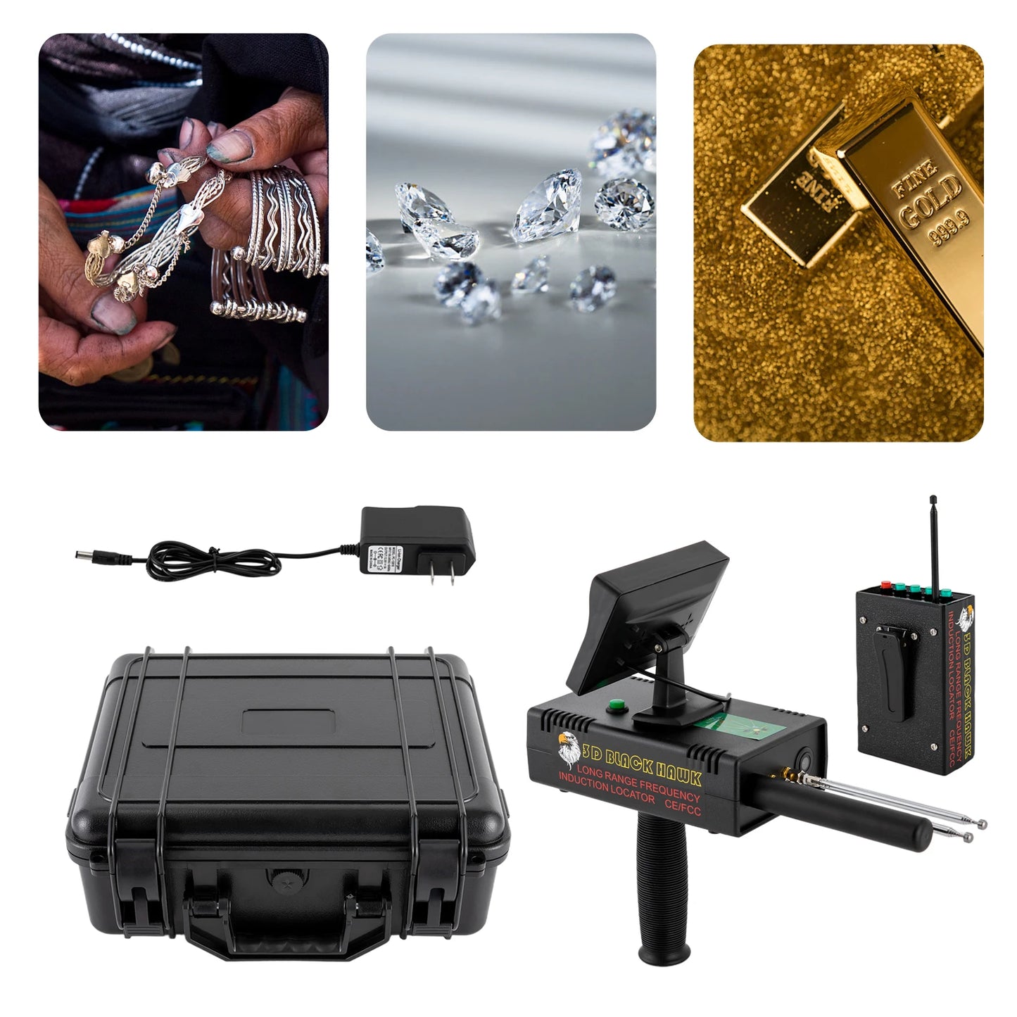 Metal Detector Gold Finder Underground Metal Scanner With LCD Screen