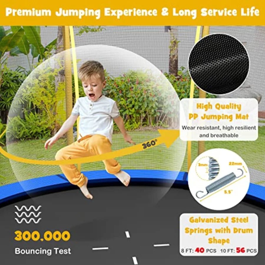 ASTM Approved Recreational Trampoline With All Round Enclosure Indoor Outdoor