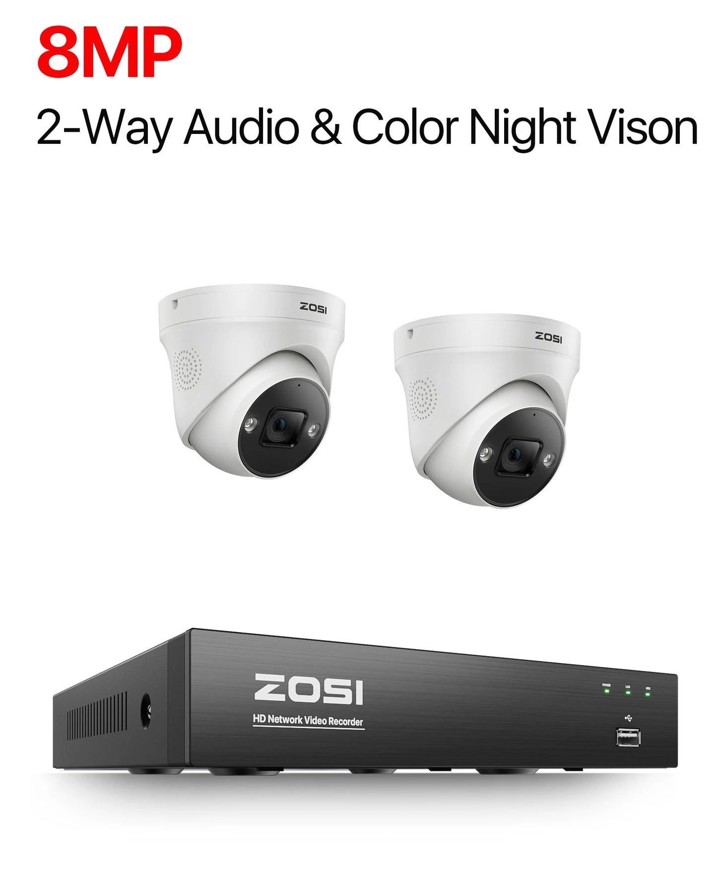 ZOSI 4K 8MP POE Video Surveillance Kit 8Channel NVR System