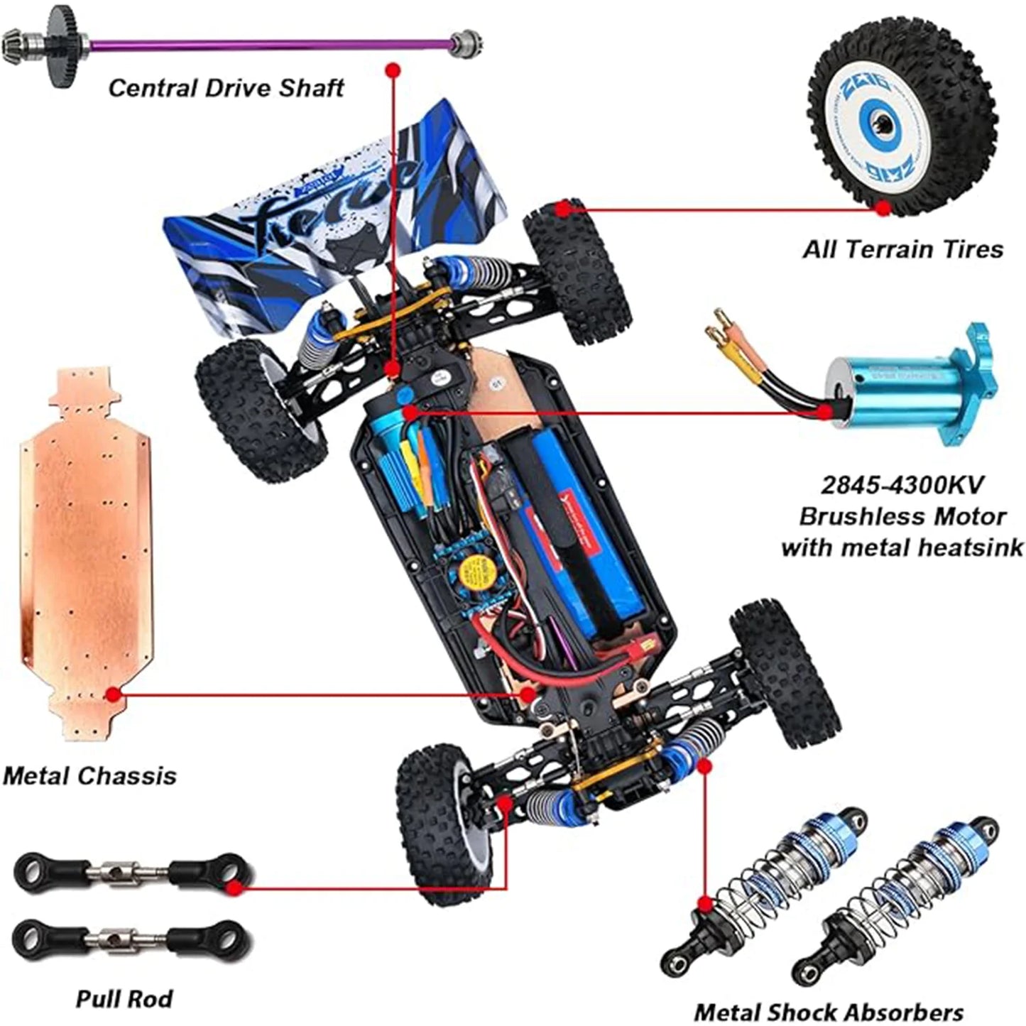 WLtoys 124017 V2 Brushless One Twelfth RC Car Independent ESC