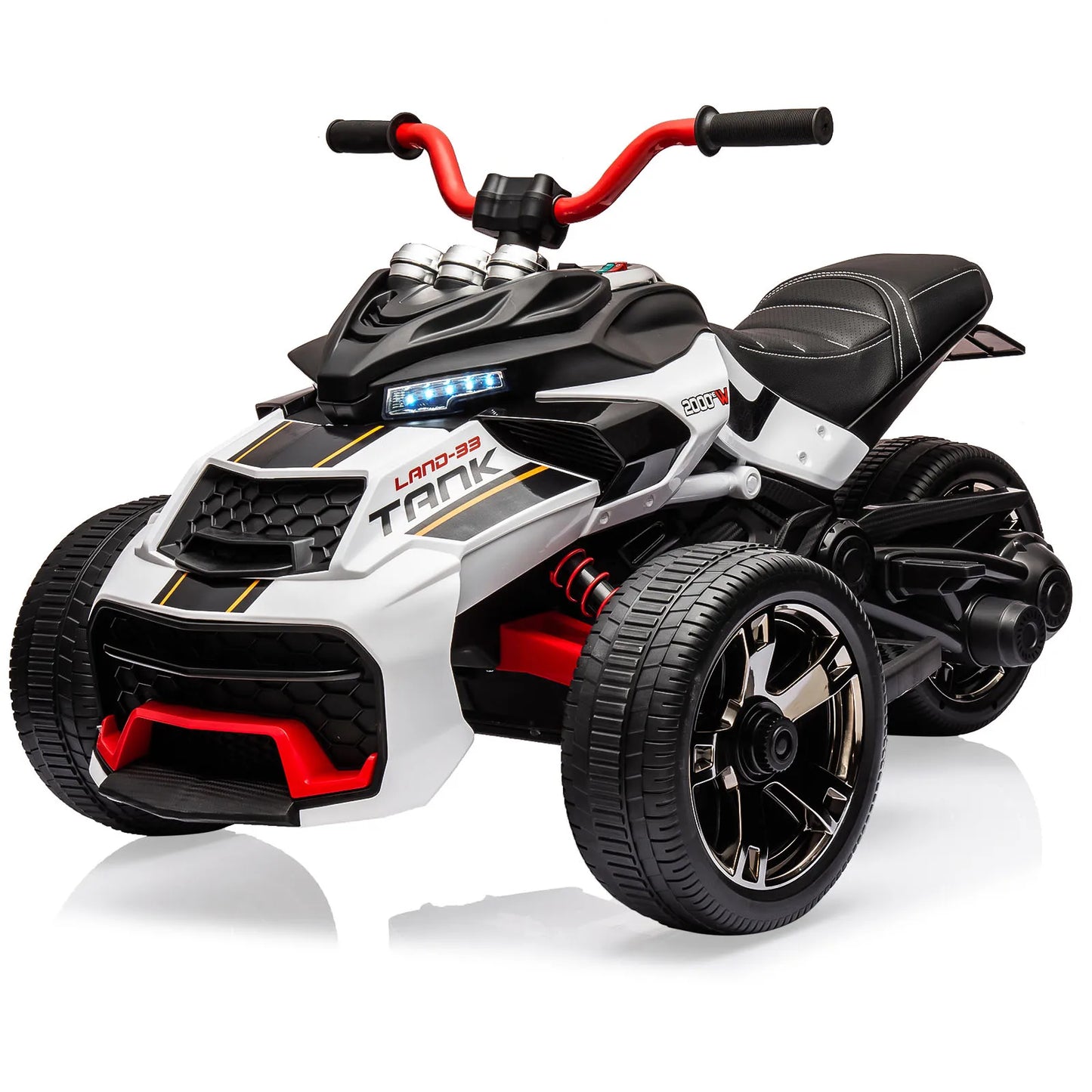 HiMISS 12V Kids Ride On ATV Three Wheel Electric Toy Car With LED Lights