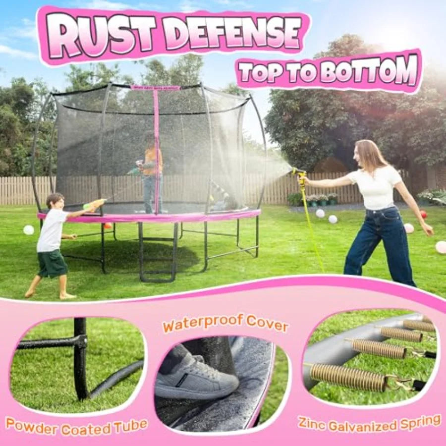 Outdoor Recreational Trampoline With Safety Enclosure ASTM Approved
