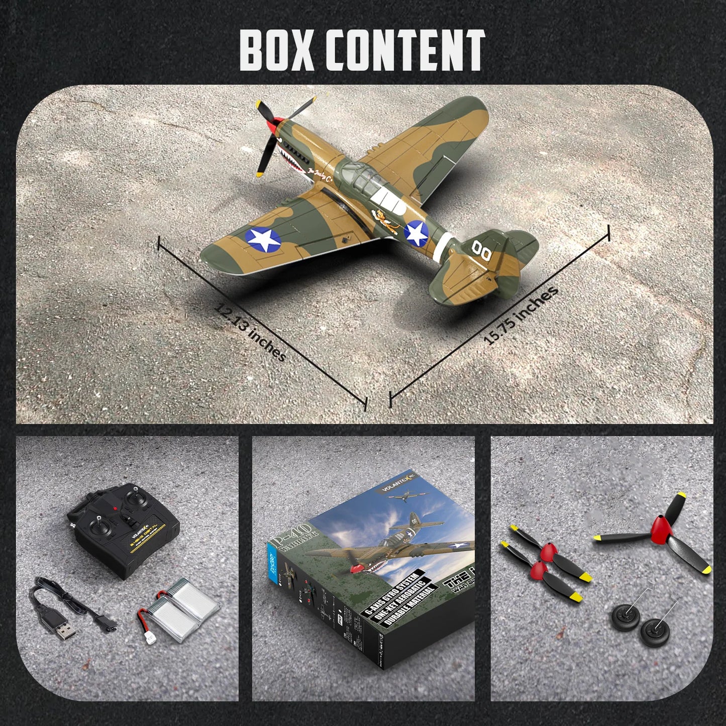 EXHOBBY P40 Fighter Warhawk RC Airplane 4CH EPP 6-Axis Gyro