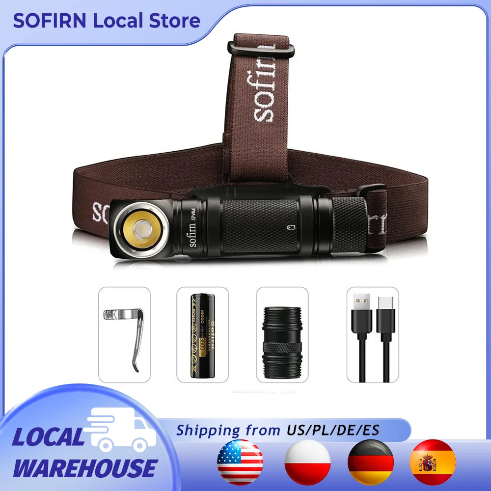 Sofirn SP40A 1200lm USB C Rechargeable Headlamp Magnetic Tail Cap