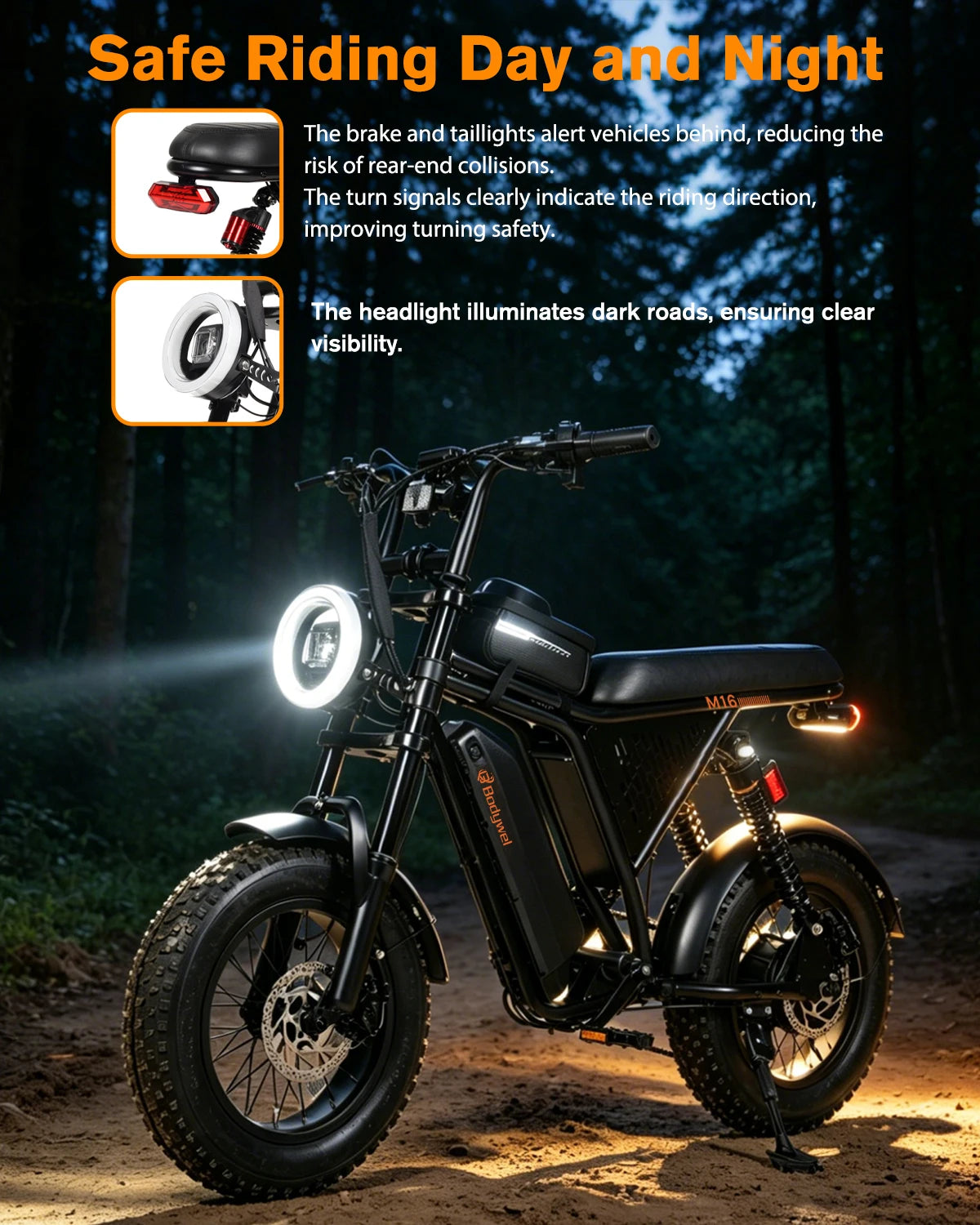 Bodywel M16 Pro Fat Tire Electric Bike With Removable Battery