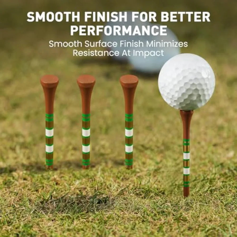 Golf Tees Wood Inch Value 50/10 Count, Durable Tees with Bright Colored Stripes for Consistent Height, 70mm 83mm Long Tees Idea