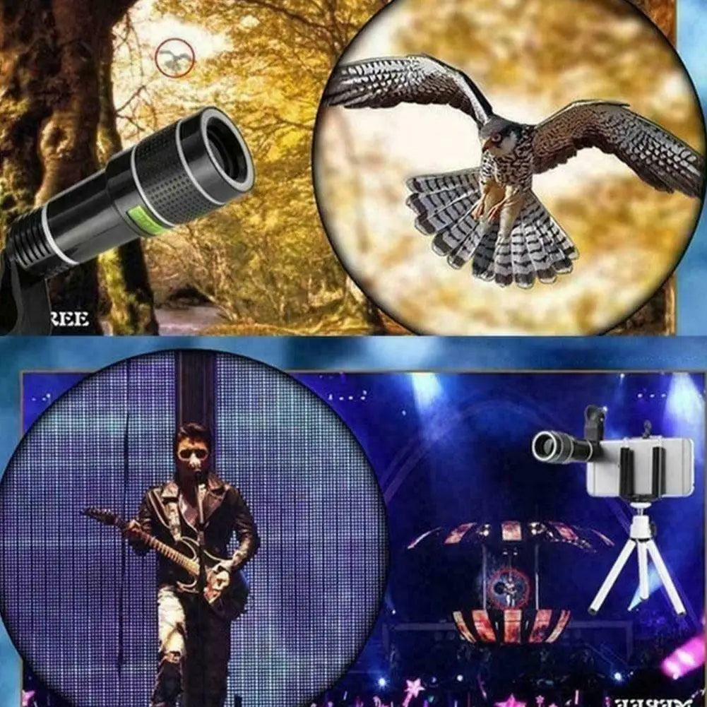 Universal 20X Zoom HD Mobile Phone Telephoto Lens External Zoom Camera Lens 20 Times Far Away from the Concert High Clarity