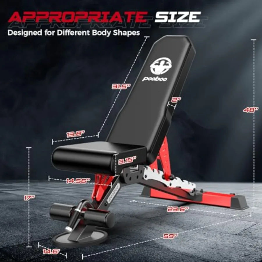 Adjustable Weight Bench For Home Fitness Incline Decline 1500 Lbs