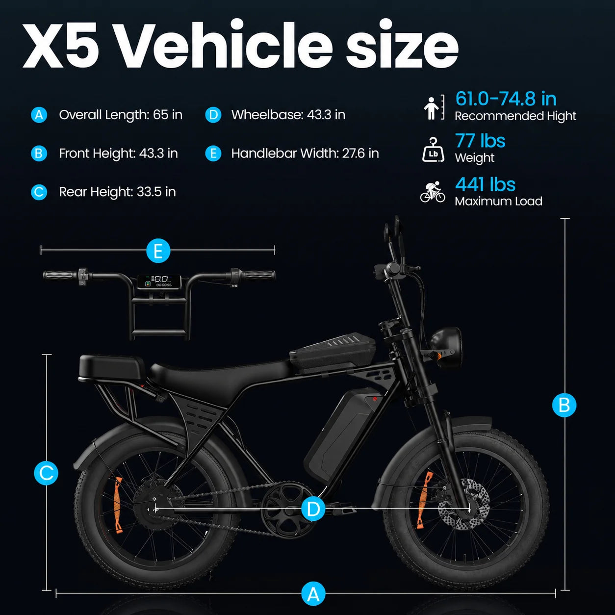 EOEOTWO 1000W Fat Tire Electric Bike For Adults 48V Battery