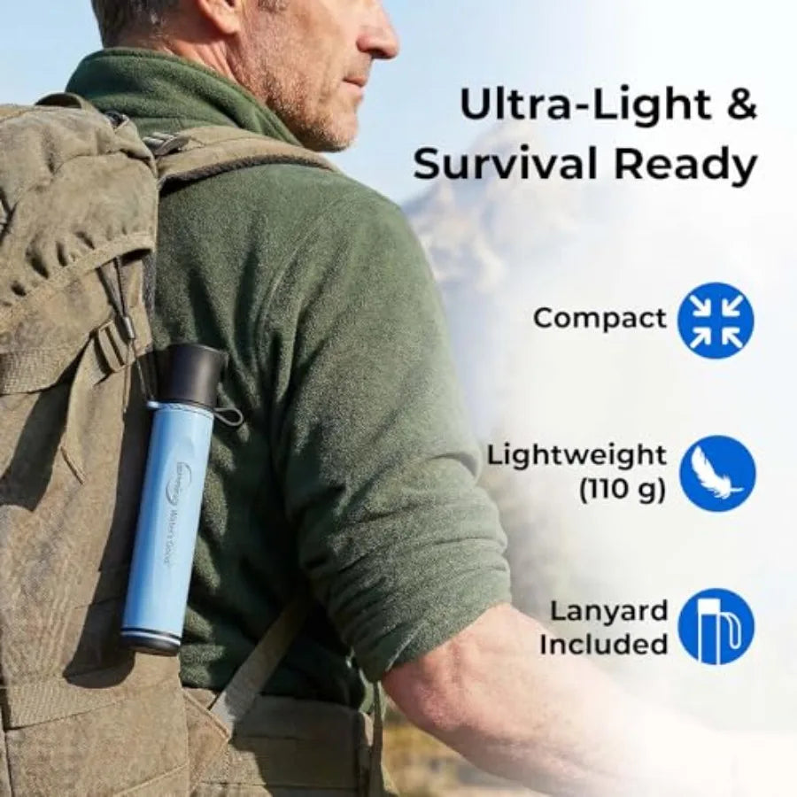 Personal Water Filter for Survival Hiking and Emergency Use