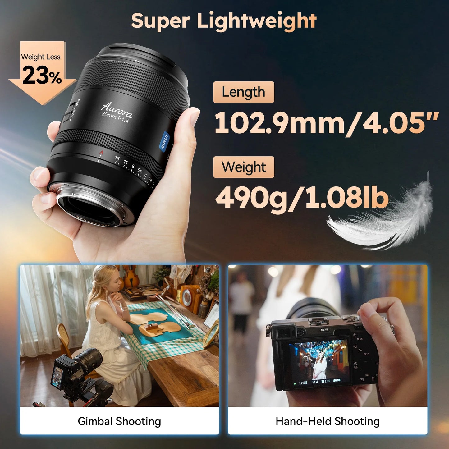SIRUI Aurora 85mm F1.4 AF Lens For Sony E Fullframe