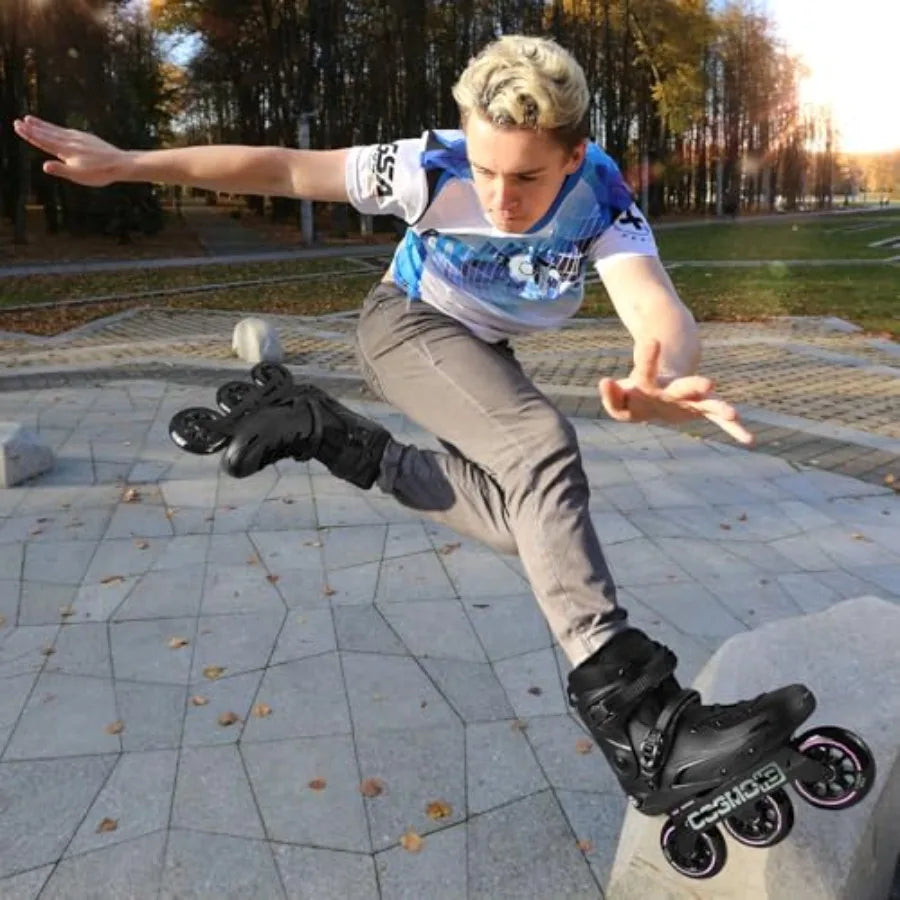 Unisex Inline Skate High Performance Three-Wheel 110mm Metal Frame
