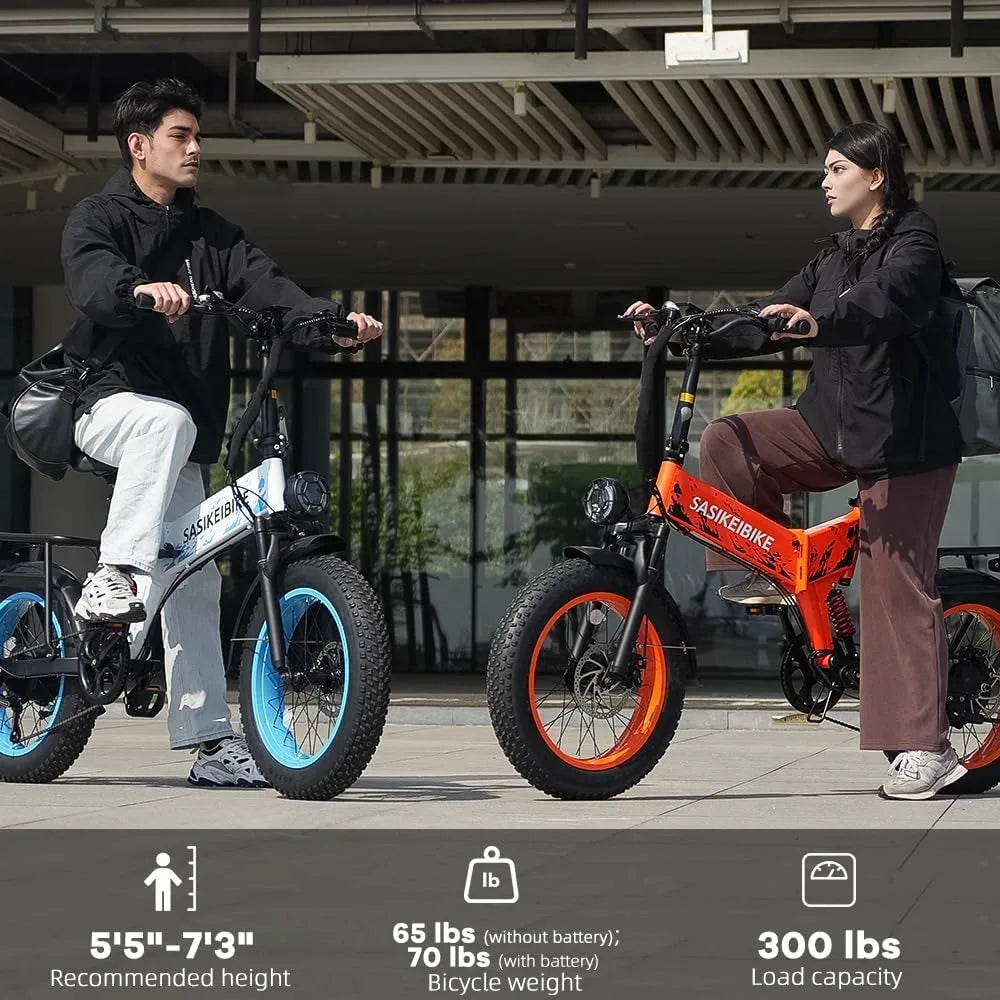 Folding Electric Fat Tire Bike 1500W Motor With Removable Battery