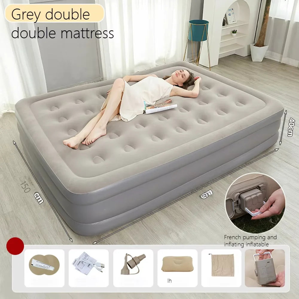 Inflatable Camping Mattress For Indoor And Outdoor Use