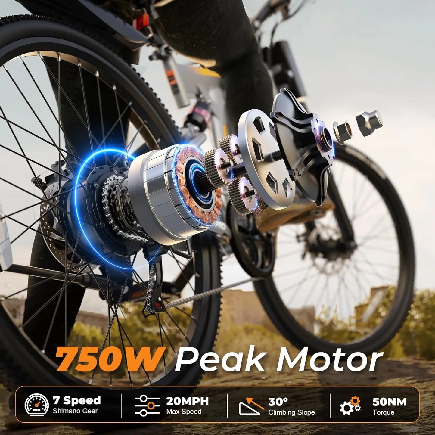 Peak Folding Ebike 750W 20 MPH 50 Mile Range