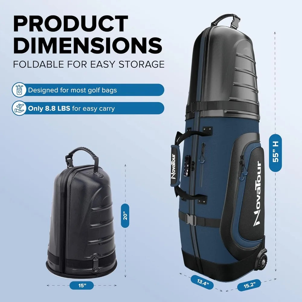 Golf Travel Bag Hard Case Top 1680D With TSA Locking