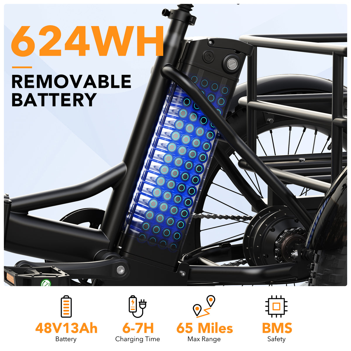 Qlife TRIKER PLUS EB11 Fat Tire Electric Tricycle with Baskets