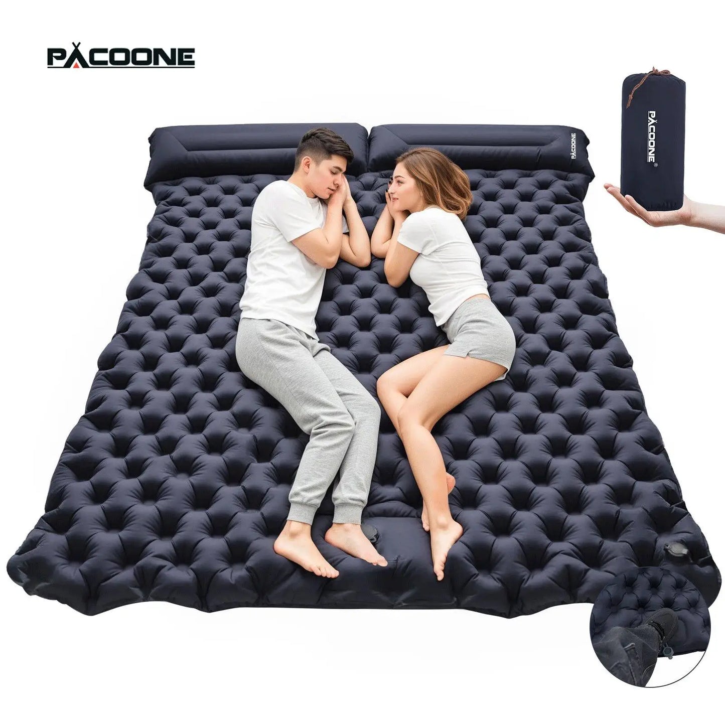 Foldable Outdoor Camping Inflatable Mattress Warm Indoor Sleeping Pad