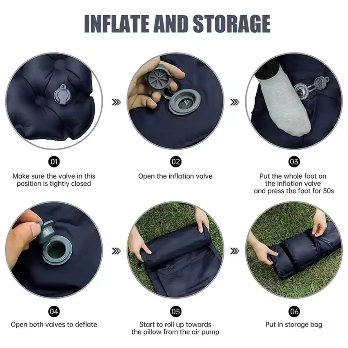 Foldable Outdoor Camping Inflatable Mattress Warm Indoor Sleeping Pad