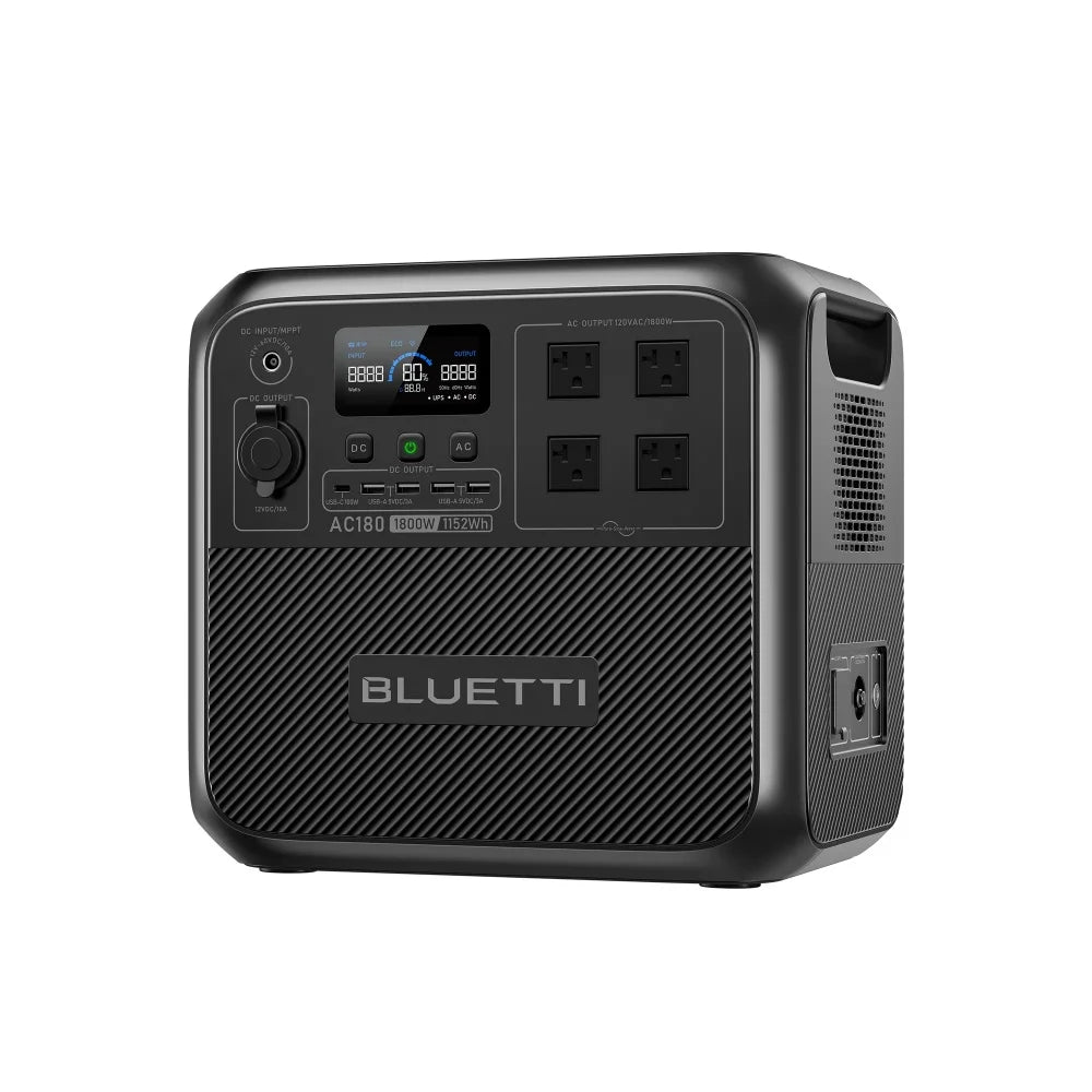 BLUETTI AC180 Solar Portable Power Station 1800W 1152Wh Generator