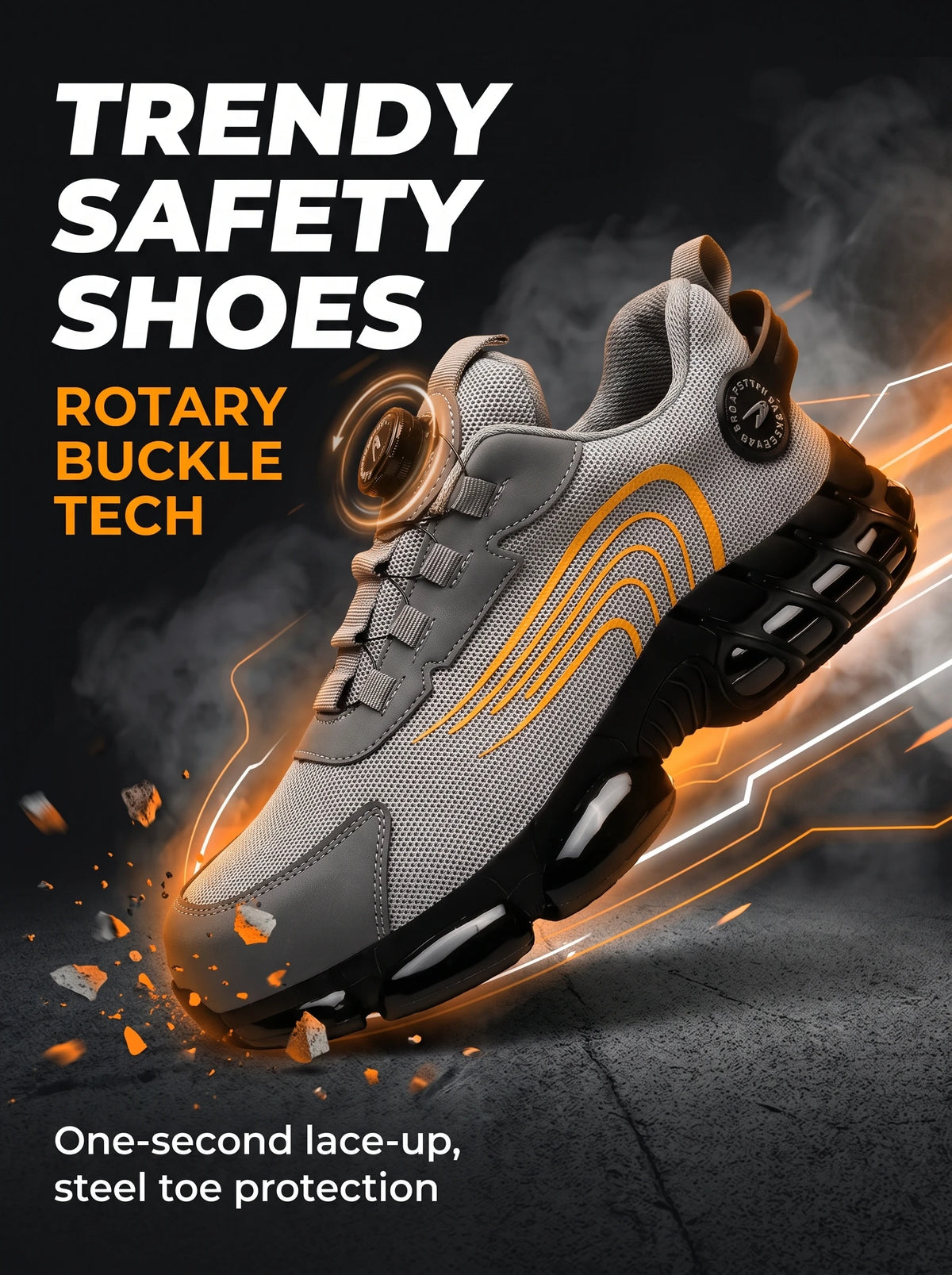 Men's Steel Toe Puncture Resistant Safety Shoes With Air Cushion