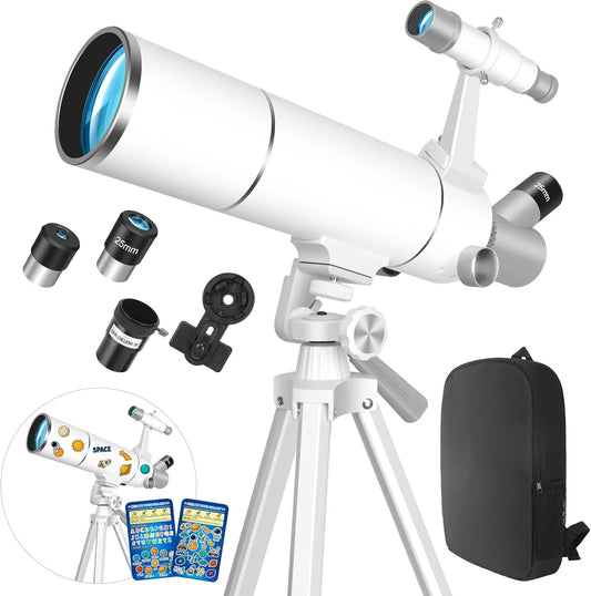 Adult Refractor Telescope With Tripod Phone Adapter Storage Bag