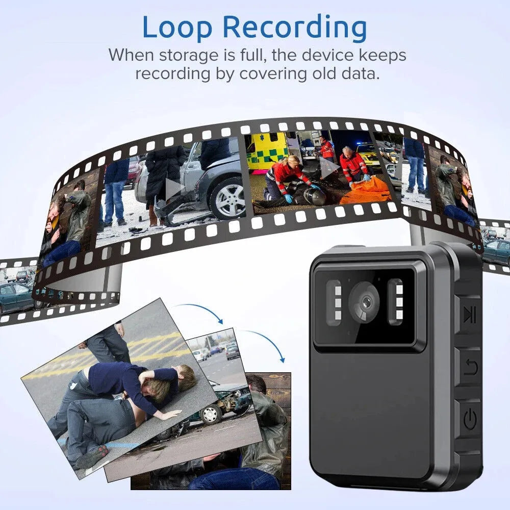 1080P HD WiFi Body Camera IR Night Vision Loop Recording