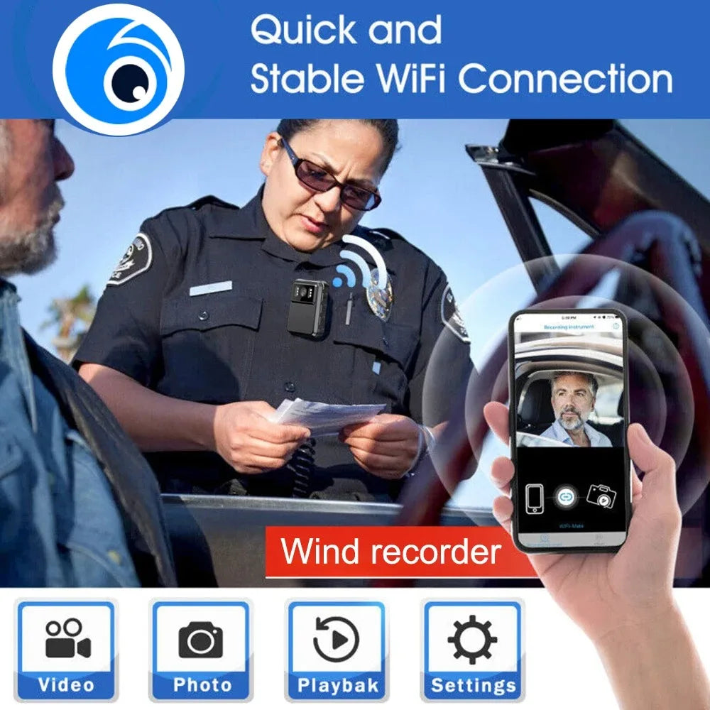 1080P HD WiFi Body Camera IR Night Vision Loop Recording
