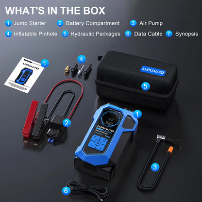 8000A Car Jump Starter With Air Compressor 160 PSI Portable Battery Booster