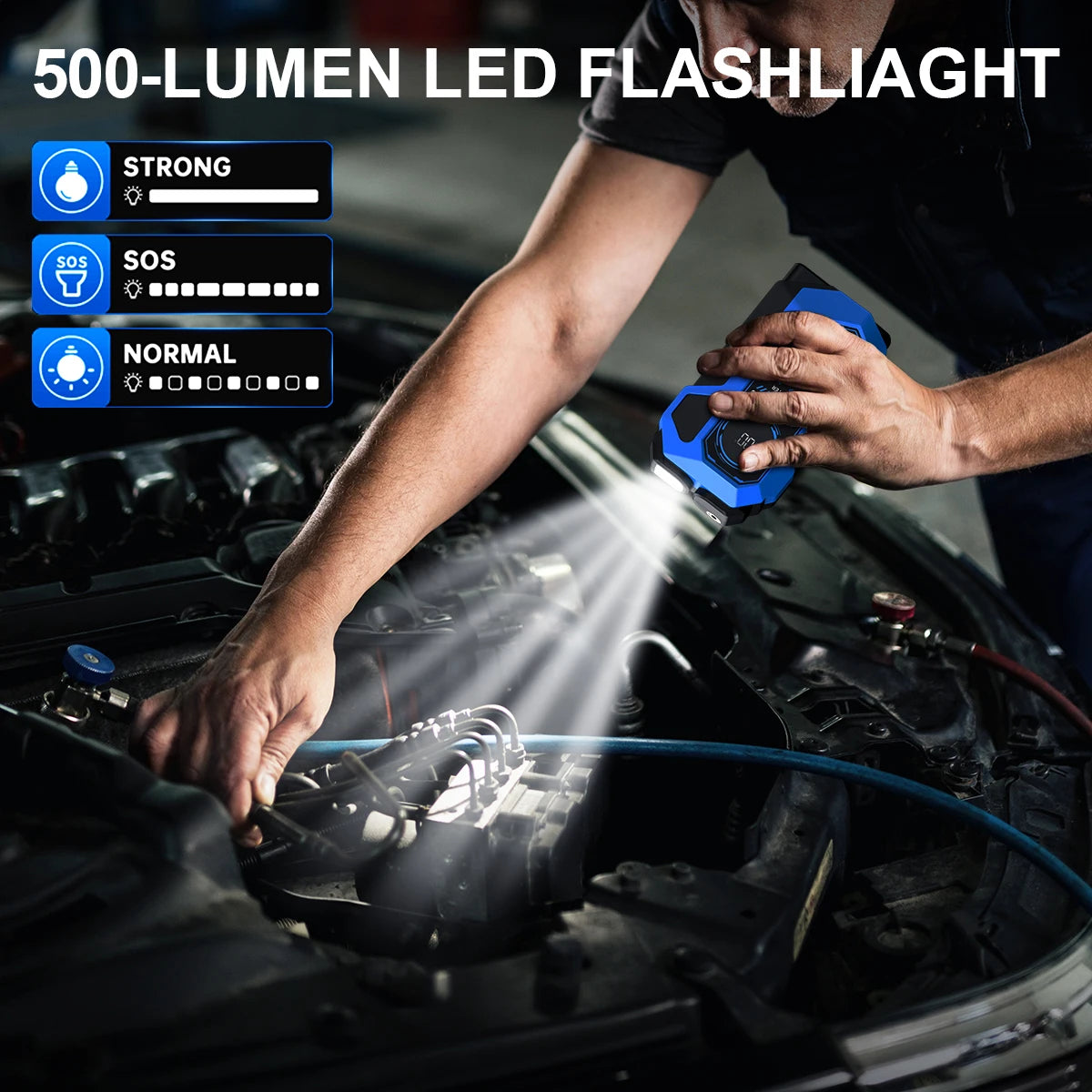 8000A Car Jump Starter With Air Compressor 160 PSI Portable Battery Booster