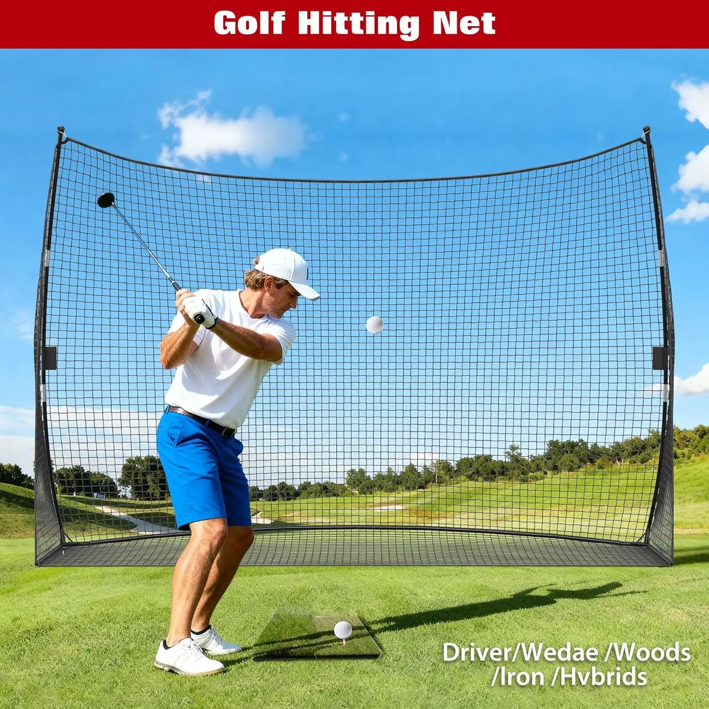 Golf Practice Net Portable Hitting Training Net With Carry Bag