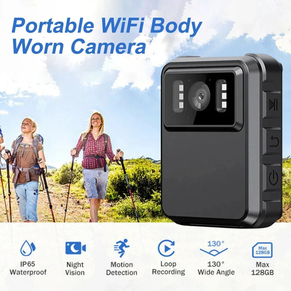 1080P HD WiFi Body Camera IR Night Vision Loop Recording
