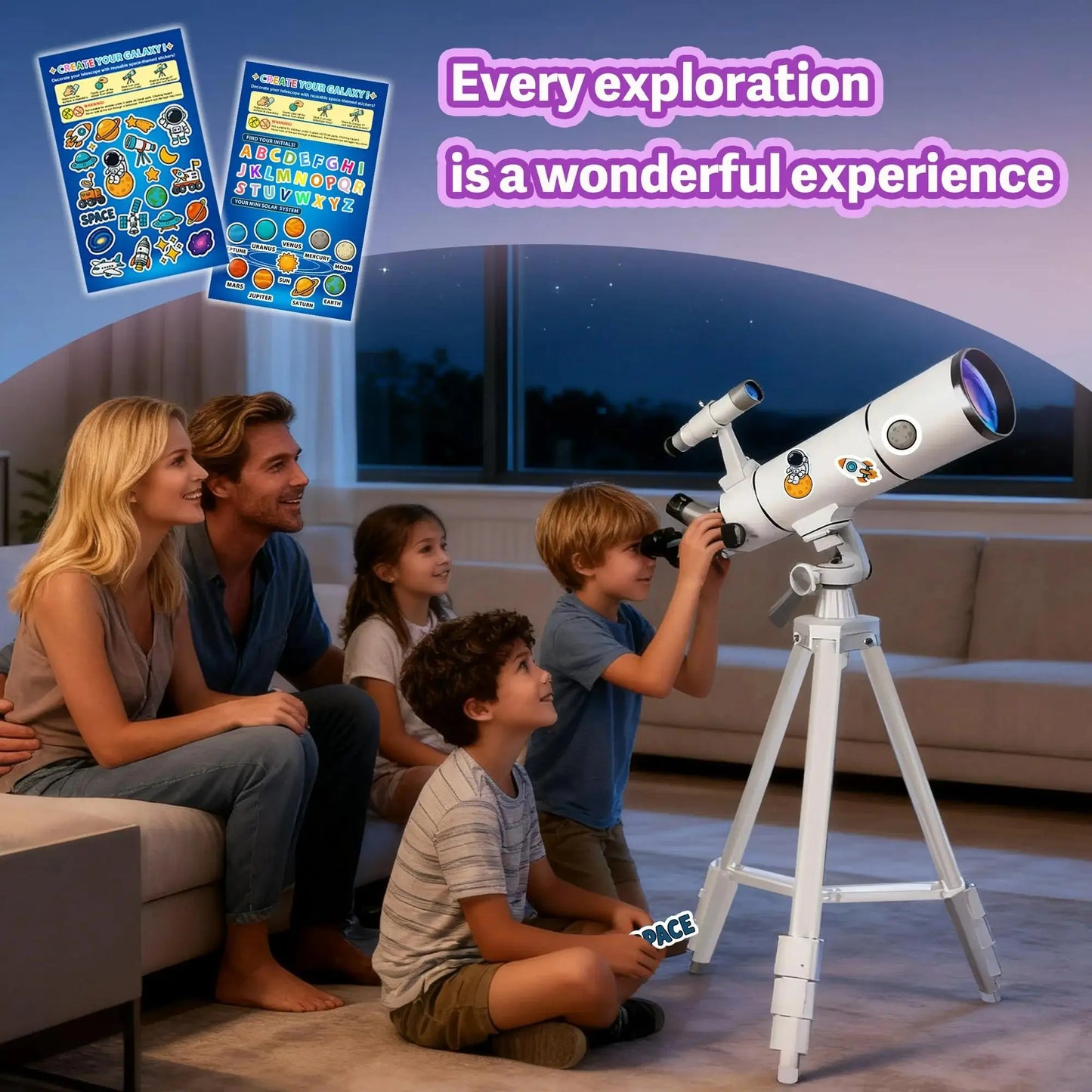 Adult Refractor Telescope With Tripod Phone Adapter Storage Bag