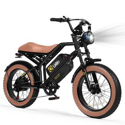 Qlife SPARK DUAL in Black with brown tires and seat