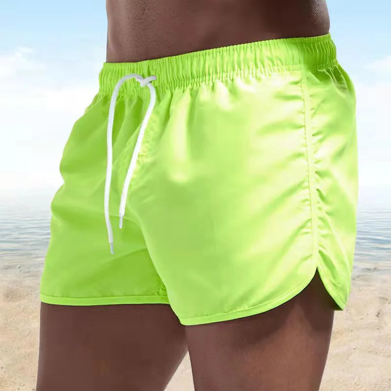 Men's Quick Dry Swim Shorts With Drawstring And Pockets