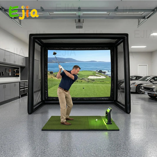 Ejia Inflatable Golf Simulator Enclosure With Projection Screen For Practice