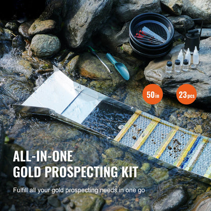 SucceBuy Gold Panning Kit With Sluice Box And Prospecting Accessories
