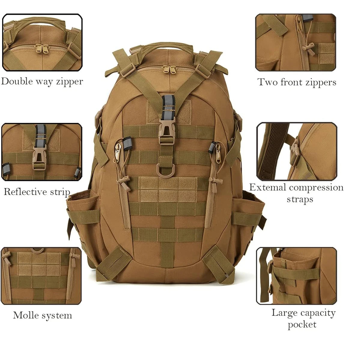ReFire Gear Molle Tactical Backpack For Hiking And Camping