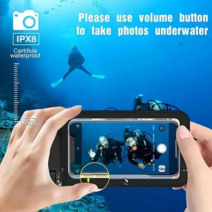 Universal IPX8 Waterproof Phone Pouch with Adjustable Strap for Swimming