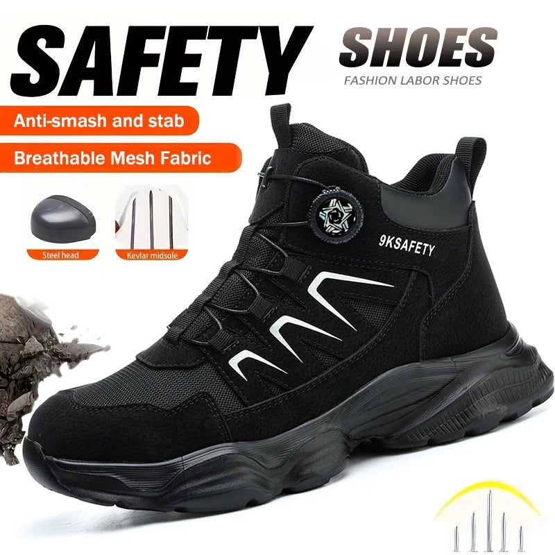Steel Toe Safety Work Boots Lightweight Comfortable Industrial Shoes