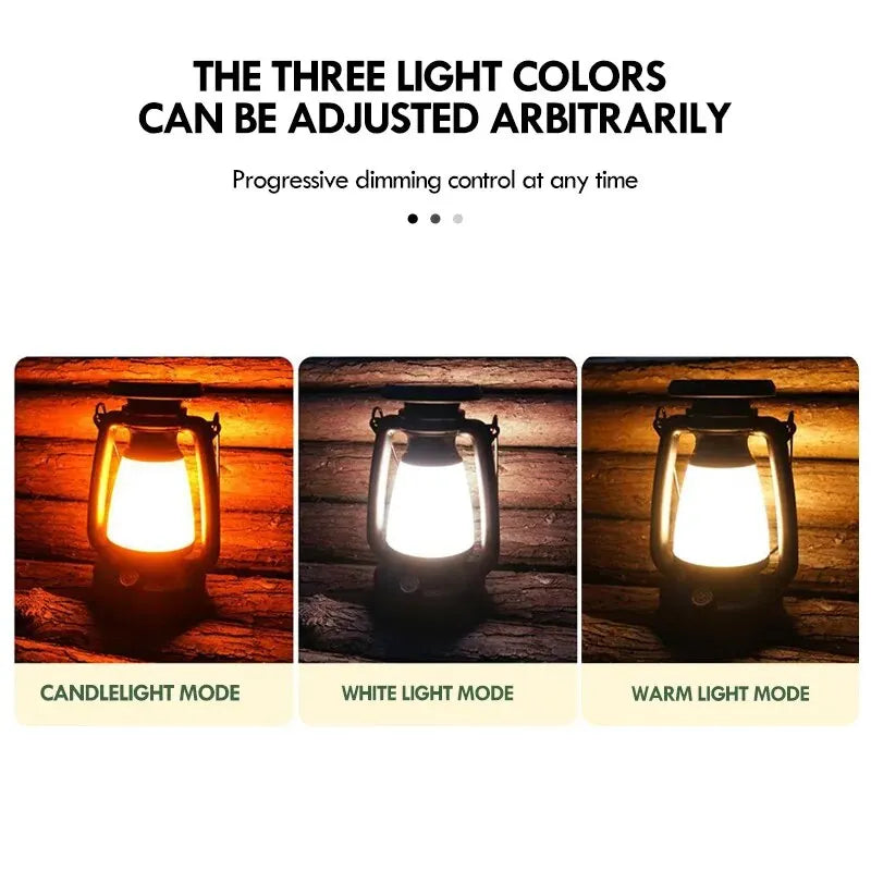 Rechargeable Retro Horse LED Lantern Desk Lamp For Home And Outdoor Use