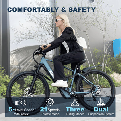 EOEOTWO Electric Mountain Bike 750W Peak With 36V Battery