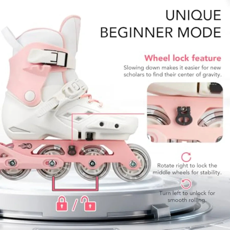 Unisex Light Up Inline Skates For Beginners With Adjustable Fit