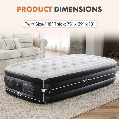 Air Mattress With Built In Pump Non Slip Bottom 660Lb
