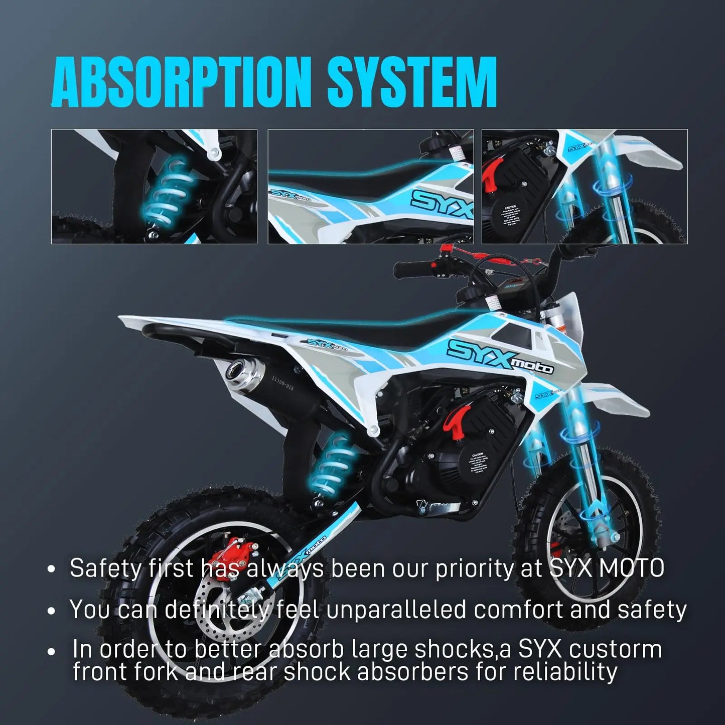 58cc Gas Powered Dirt Bike For Kids 4-Stroke Mini Pit