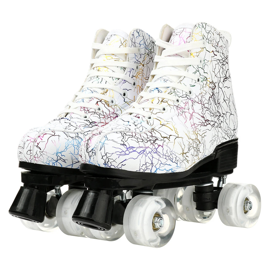 YYW Flashing Quad Roller Skates For Adults Women Men Outdoor